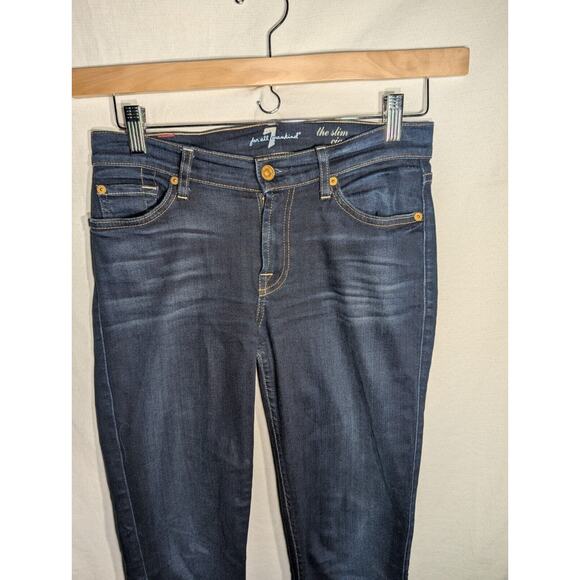 7 For All Mankind Women’s ‘The Slim Cigarette’ Skinny Jeans Sz 26 Dark Wash - Picture 2 of 6